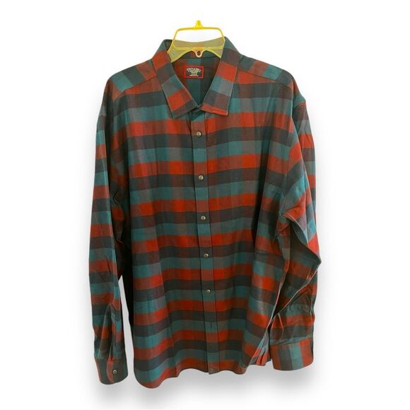 UNTUCKit Mens Shirt Long Sleeves Button Up Wrinkle Free Plaid Blue Red Size 3XL - Picture 3 of 11